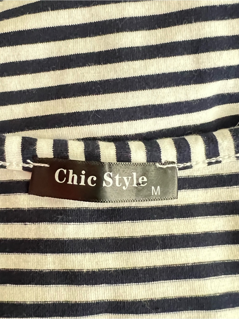 Chic Style Nautical Striped Halter Midi Dress Side Tie Blue/White Sz M - Picture 7 of 8